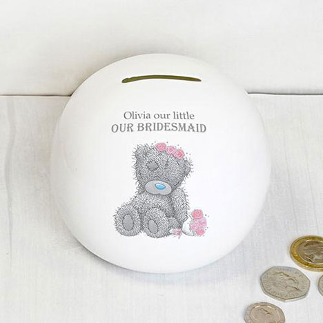 Personalised Me to You Flower Girl Bridesmaid Wedding Money Jar Extra Image 2